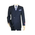 thumbnail image 4 of Men Apollo King Double Breasted Suit Classic Peak Lapel Pleated DM22 Navy Blue, 4 of 9
