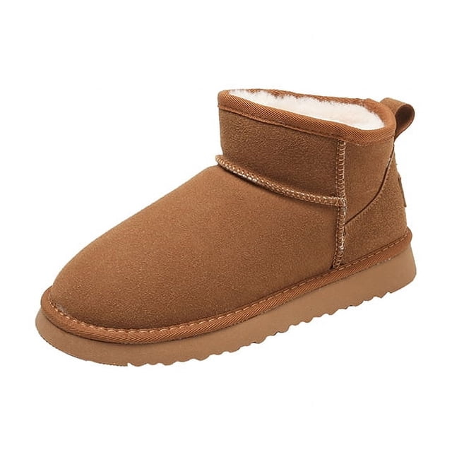 Botas de nieve de talla grande para mujer, botas de invierno con pedal para mujer, botas retro de algodón con tubo corto y acolchado de terciopelo para mujer