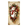 thumbnail image 2 of Cubierta navideña para puerta con diseño de muñeco de nieve | Tela para colgar puertas navideña de 89 x 180 cm | Decoración festiva para pared y puerta con estampado de muñeco de nieve | Tejido d, 2 of 5