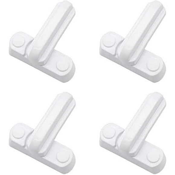 Pieces Parts Window Jammer Locks, Sash Blocker Window Jammer, Door Window Restrictor Security for Upvc, PVC, Doors, Windows - White