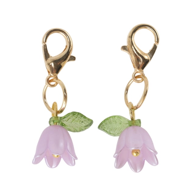 Accesorios de zapatos de moda, charms para agujetas en forma de hoja y flor, color púrpura, 1 par