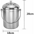 thumbnail image 2 of Bac à Compost en Acier Inoxydable Recyclé pour Cuisine, Design Solide et Résistant à la Rouille, Inodore, Facile à Utiliser et à Nettoyer pour un Compostage Intérieur Pratique, 2 of 5