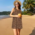 thumbnail image 3 of Naloa Leopard Printed Print Women's Summer Spring Casual Beach Sundress,Vacation Sleeveless Tank Crewneck Loose Dresses, 3 of 7