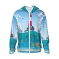 thumbnail image 2 of Uemuo Lighthouse Sea Port Pattern Women's Full Zip UPF 50+ Sun Protection Hoodie Jacket Long Sleeve Sun Shirt Hiking Outdoor Performance with Pockets-3X-Large, 2 of 9