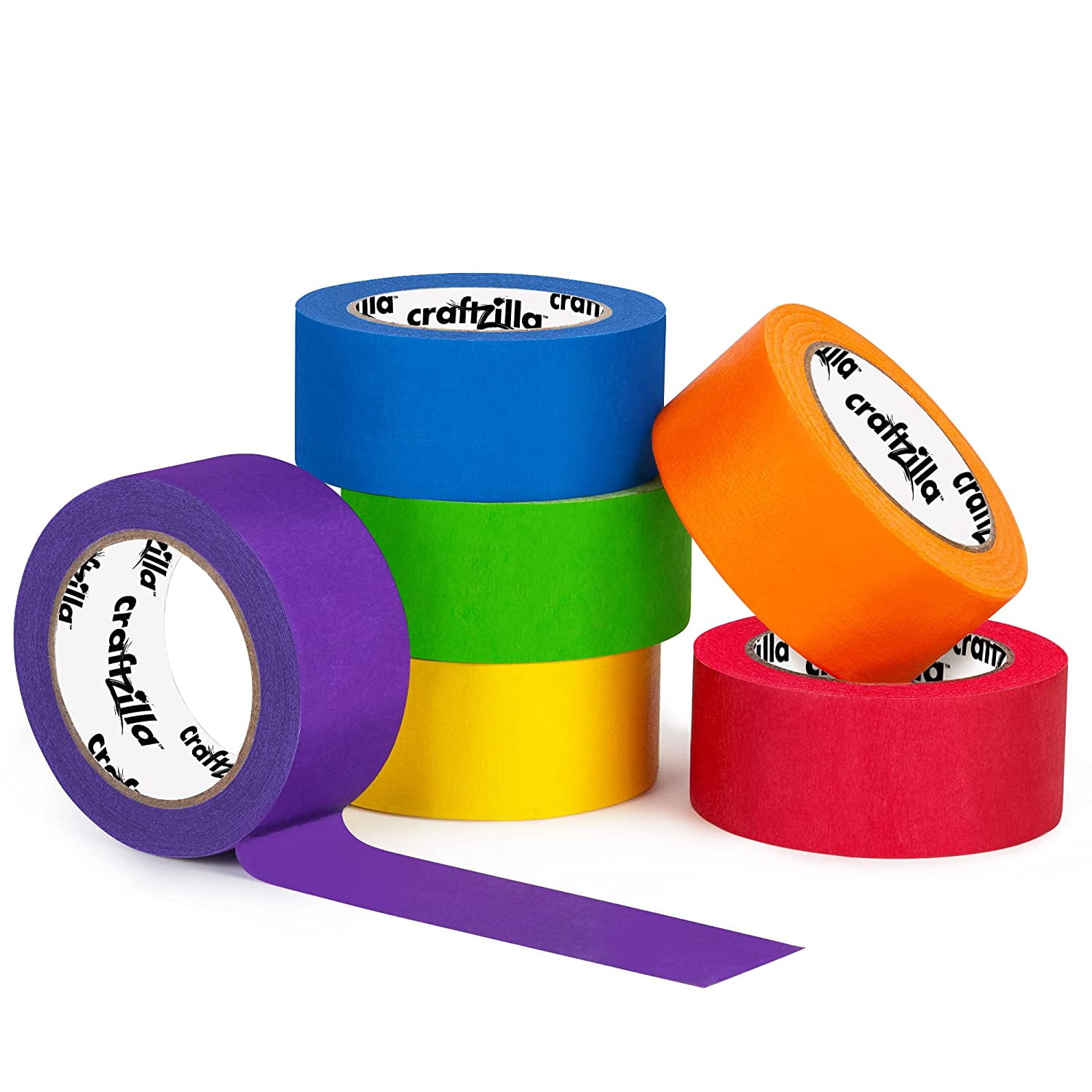 Colored Masking Tape – 6 Roll Multi Pack – 10 Yards x 1 Inch Each Colorful Craft Tape for Arts & Crafts, Labeling and Color-Coding - Back to School Supplies
