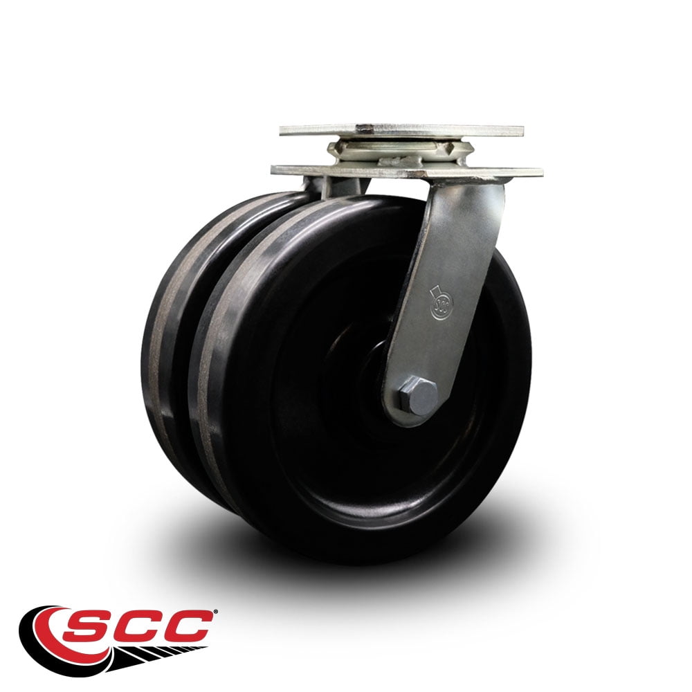 8 Inch Dual Phenolic Wheels Swivel Caster with Roller Bearing Service Caster