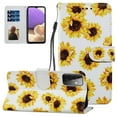 thumbnail image 1 of Wallet Case for Samsung Galaxy A72 5G/4G, Galaxy A72 Cover(4G/5G Version), Allytech PU Leather Flip Case with Wrist Strap Credit Card Slots Holder Magnetic Closure for Samsung A72, Sunflower, 1 of 2