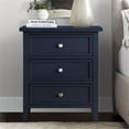 thumbnail image 2 of Pemberly Row Contemporary 3-drawer Midnight Blue Wood Nightstand, 2 of 9