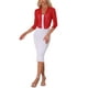 thumbnail image 2 of Inspire Chic Cárdigan Corto Elegante de Malla Transparente para Mujeres con Mangas 3/4 Ligero Rojo XS, 2 of 6