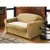Plush Two-Piece Sofa Slip Cover, Cream