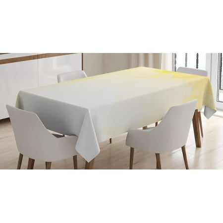 

Ambesonne Yellow and White Tablecloth Rectangular Table Cover Fractal Mosaic 52 x70 Yellow White