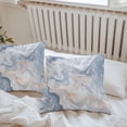 thumbnail image 5 of Abstract Marble Texture Outdoor Pillow Covers Pack of 2 Blue Gray Tone Vortex Effect Waterproof Throw Pillow Covers Decorative Cushion Cases for Patio Garden Tent Balcony Couch 16x16 inch, 5 of 8