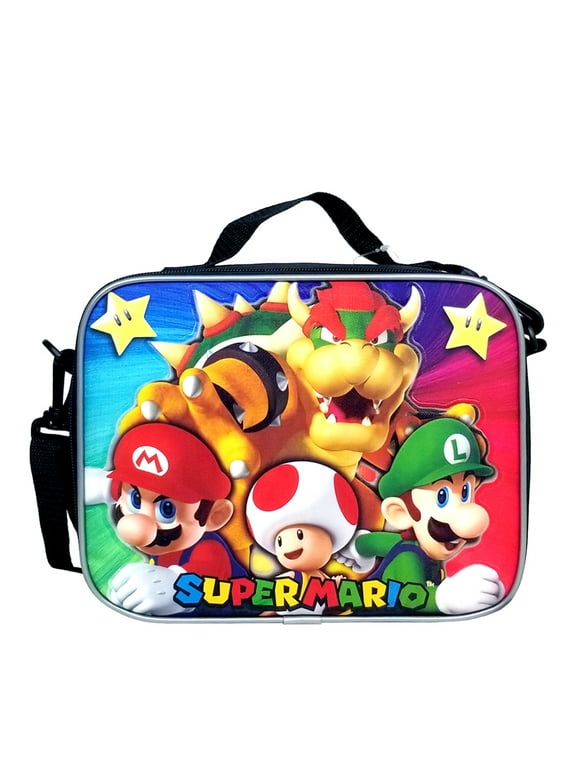 Kids Children Insulated School Lunch Box/Bag Super Mario Bros Bowser Black