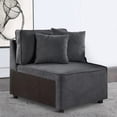 thumbnail image 6 of Benjara 29 Inch Modular Chair, Pocket Coil, 2 Pillows, Dark Charcoal Gray, 6 of 6