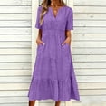 thumbnail image 2 of Summer Fashion Sun Dresses for Womens 2026 Plus Size Casual Dress Gradual Sleeveless Neck V-Neck Long Dress, 2 of 6
