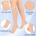 thumbnail image 4 of MARTINE MALL 2 Pairs Closed Toe Sheer Compression Stockings 15-20 mmHg Knee High Medical Compression Socks for Women, 4 of 7