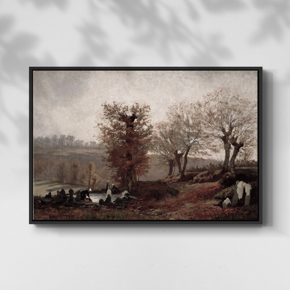 Vintage Landscape-CCCVIII By Wexford Home Framed in Black Wood Gallery Wrapped Canvas 17 in. x 25 in.