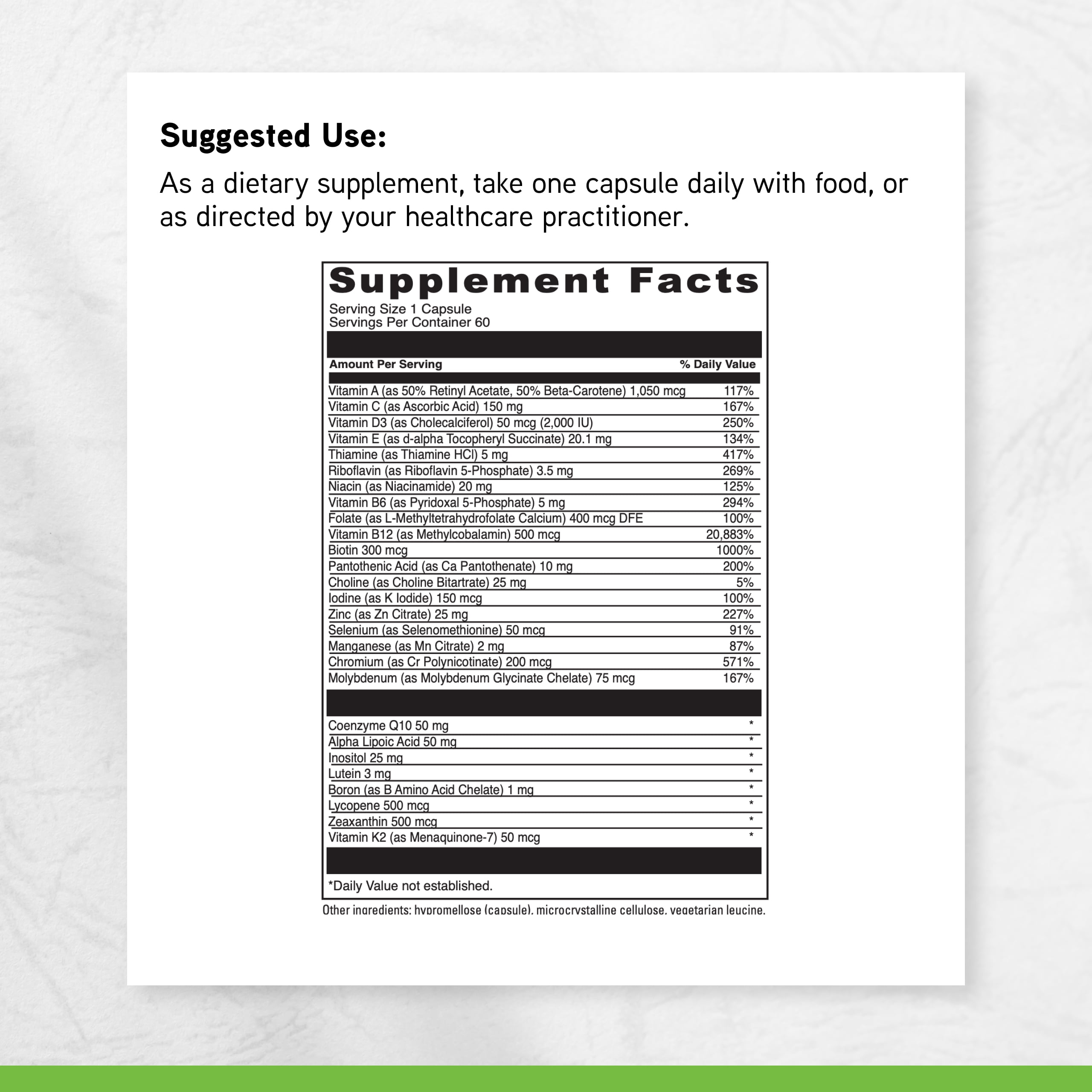 DaVinci Labs Daily Best Ultra - Once Daily Multivitamin - 60 Vegetarian Capsules