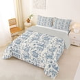 thumbnail image 2 of Erosebridal Vintage Rabbit Full Size Comforter Sets for Kids, Blue Beige Bedding Sets, Gray Reversible, 3pcs, 2 of 6