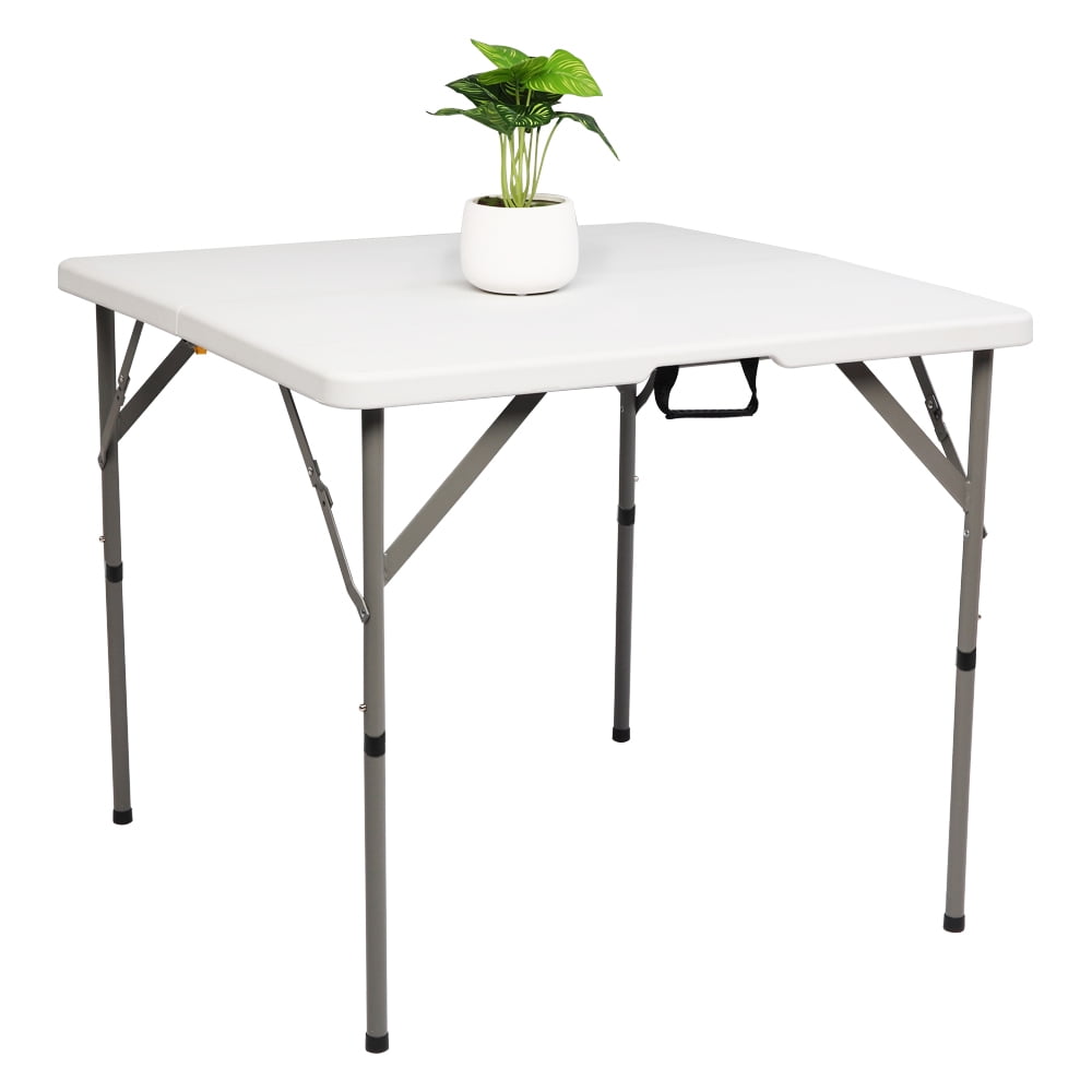Lowestbest 34" Picnic Table, Outdoor Courtyard Foldable Square Table, White Lowestbest 34" Picnic Table, Outdoor Courtyard Foldable Square Table, White