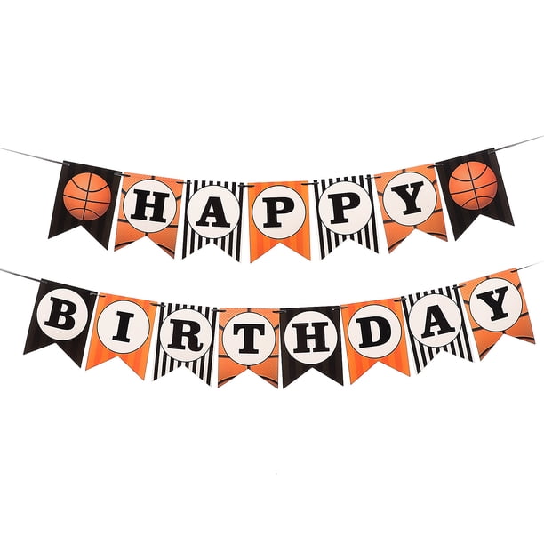 GOOHOCHY 2 sets Banner banner de cumpleaños Banner de baloncesto Suministros de fiestas de cumpleaños