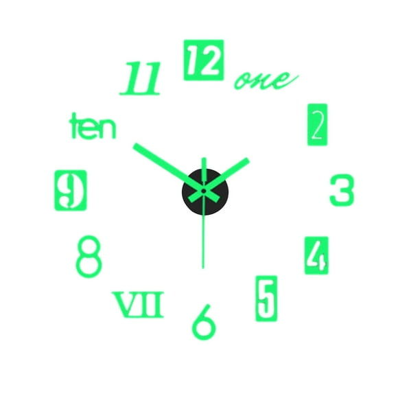 Acrylic Wall Clock Precise Timing Luminous Large Numbers Silent 3d Effect Acrylic Wall Art Decor Mute Clock Living Room Decor