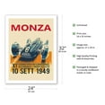 thumbnail image 2 of 1949 Monza Grand Prix - Vintage Car Racing Poster - Bamboo Fine Art 290gsm Paper Print (Unframed) 24x32in, 2 of 4