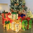 thumbnail image 1 of Xihbxyly Cajas de Regalo Navideñas Iluminadas, Decoración Led, Control Remoto Incluido, Juego de 3 Piezas, Decoración Multicolor para Exteriores, Alegría Navideña, Hogar o Jardín, Tamaños de 15,5 a 2, 1 of 7