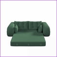 thumbnail image 4 of 78.7” 3-in-1 Foldable Teddy Fabric Sofa Bed | Green | Teddy | Pillow Back | Living Room Guest Bed, 4 of 26