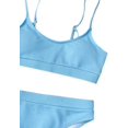 thumbnail image 3 of Ensemble Bikini String Taille Haute Côtelé 2 Pcs pour Femmes, 3 of 5