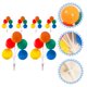 thumbnail image 2 of 6 adornos para cupcakes con forma de globo, para insertar en tartas, coloridos adornos para postres., 2 of 6