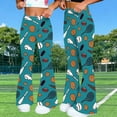 thumbnail image 5 of Vibrex Women's Fashion Casual Loose Unstructured Print Flare Pants For Sports Fitness Yoga Wide Leg Long Trousers_Mint Green_M, 5 of 9