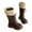 Brown, variant on Gaexia Girls Winter Fashion Boots Warm Tall Leather Booties For Kids Stylish Long Boots Comfortable Non Snow Boots For Toddler And Youth