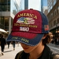 thumbnail image 3 of Eagle United States 250th Anniversary Hat, Adjustable Patriotic Embroidered Baseball Cap with Bald Eagle, Retro Washed Cap Anniversary 250 Years Freedoms 1776-2026 Baseball Hat, 3 of 6