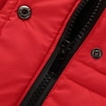 thumbnail image 4 of Fesfesfes Kids Winter Hooded Parka Jacket Mid Length Coat with Large Collar Windproof Warm Thickened Down Filled Outerwear for Children Boys Girls(Red,14-15 Years), 4 of 9