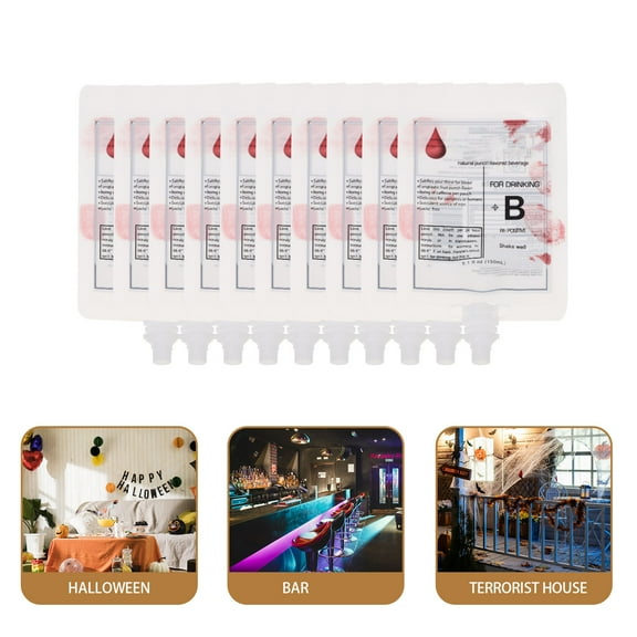 FRCOLOR 20pcs Multi Color Blood Pouches for Party Drink Containers Made of Plastic