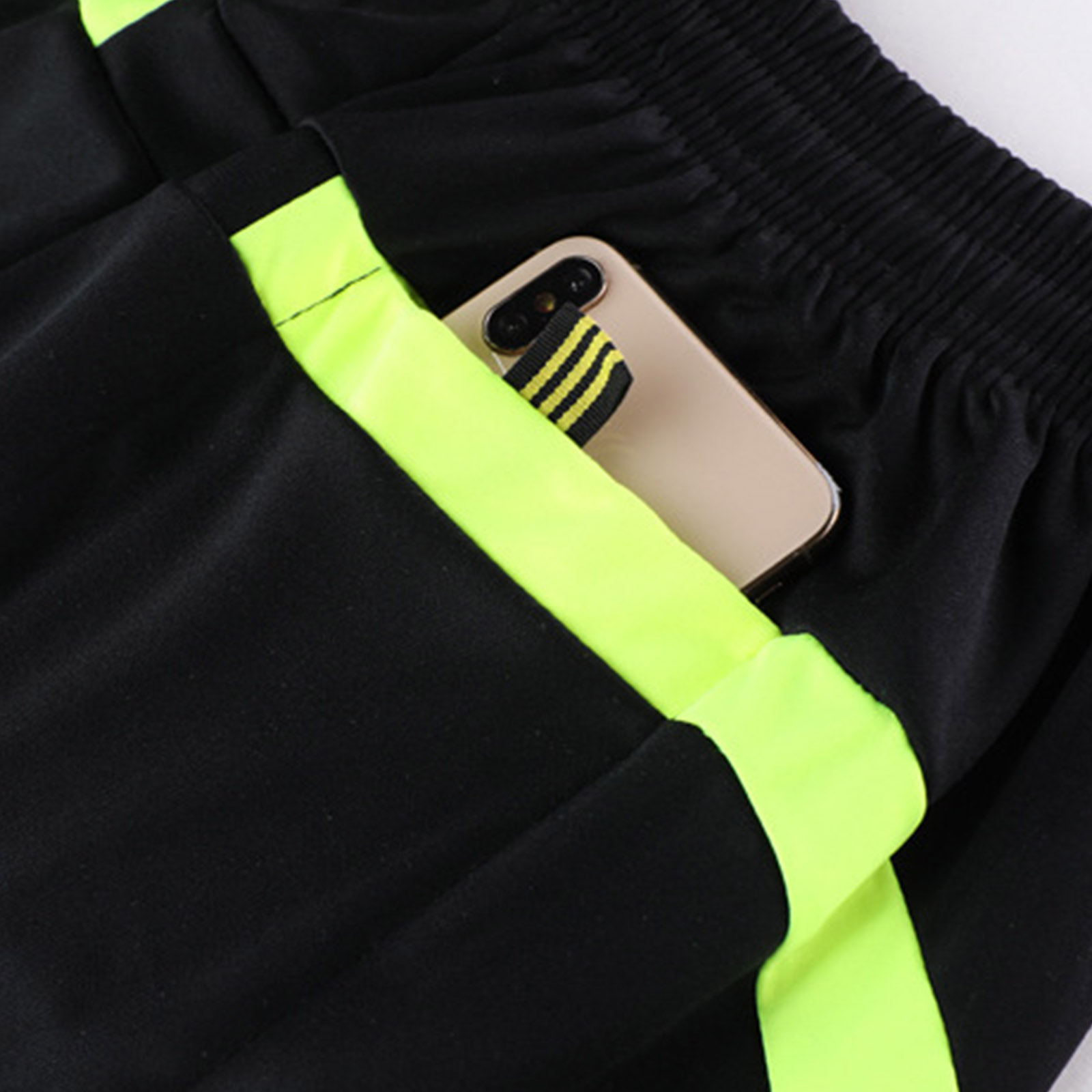Doomiva Mens Football Referee Uniform Soccer Ref Jersey Official Shirts Umpire T Shirt and Athletic Black XL