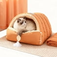 thumbnail image 1 of Cama cueva para gatos, casa para mascotas, cálida y cómoda, nido para gatos de invierno, saco de dormir para perros pequeños, gatos, relajante y S, 1 of 10