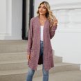 thumbnail image 4 of Women's Knitted Cardigan Long Sleeve Loose Sweater Casual Cardigan with Pockets Autumn, 4 of 6