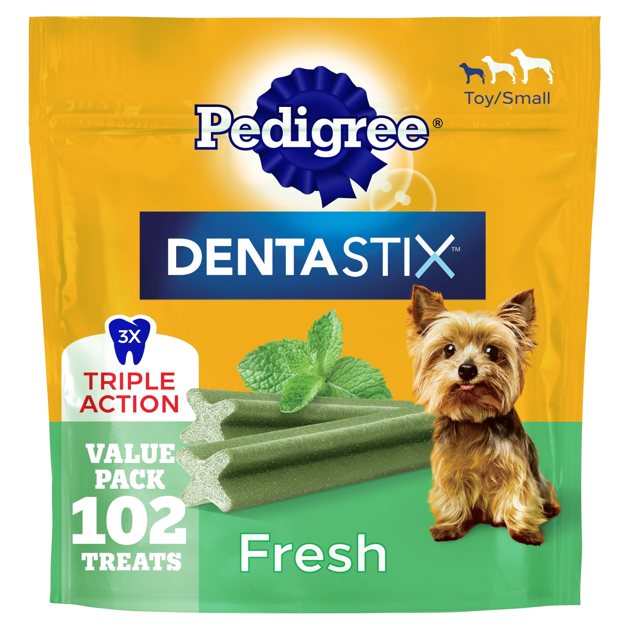 Pedigree Dentastix Fresh Flavor, Small And Toy Breed Dog Treats, 1.54 Lb. Bag