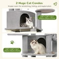 thumbnail image 6 of Globlazer 68" XL Corner Cat Tree Tower Condo for Large Cats - 6 Sisal Scratching Posts, 2 Condos, Hammock & Hanging Basket, Light Grey, 6 of 9