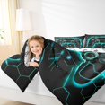 thumbnail image 5 of Feelyou Cyan Games Controller Bedding Comforter Set, Abstract Stripes Twin Comforter Sets, Teens Kids Boys Girls Reversible Bedding Set, Microfiber Bedroom Decor, 2-Piece, 5 of 9