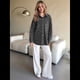 thumbnail image 5 of Camisa Vaquera con Botones para Mujer, Chaqueta Vaquera de Otoño, Camisa Informal Estampada, Tops. Negro S, 5 of 6