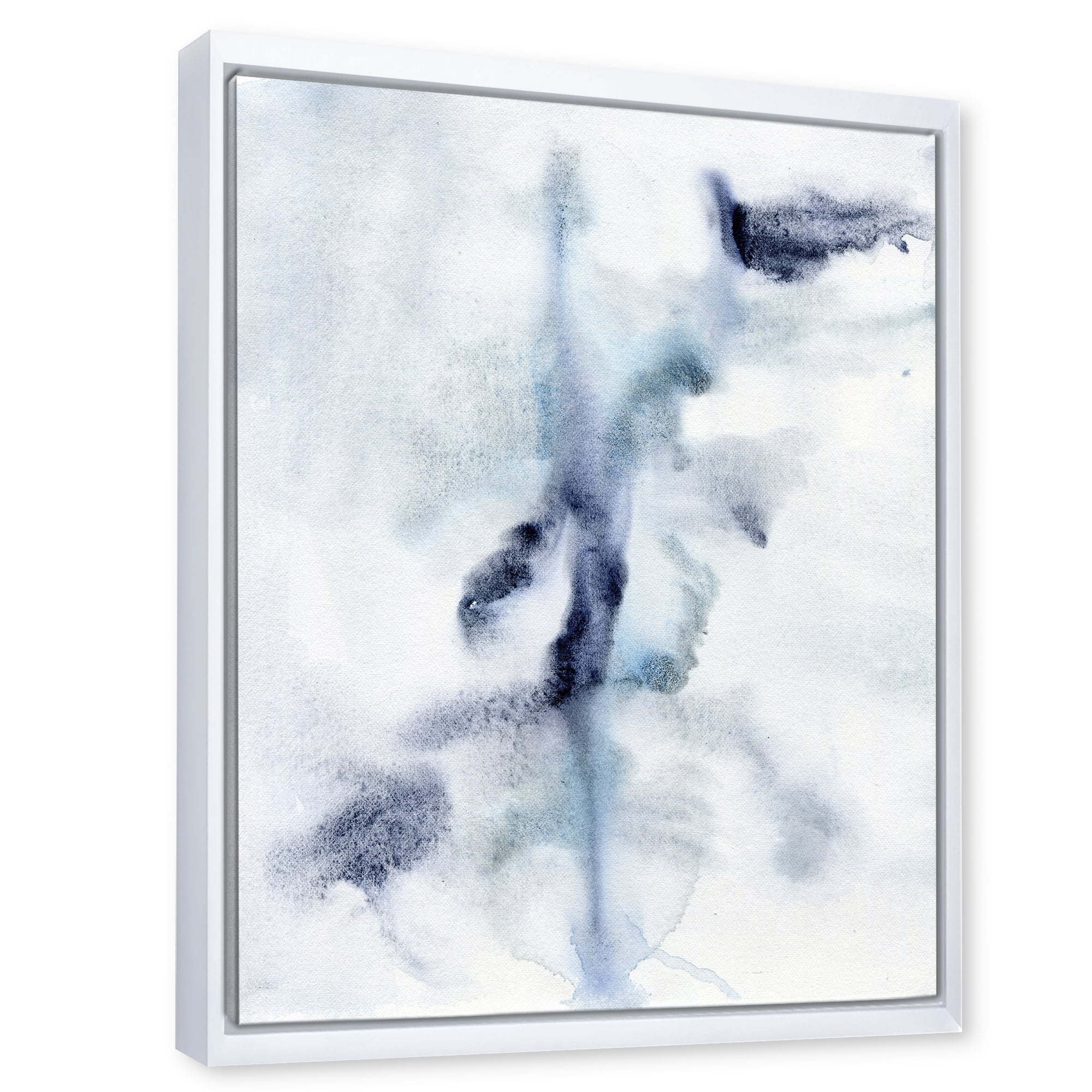 Designart 'Abstract Of Clouds Dark Blue Colored IV' Modern Framed Canvas Wall Art Print