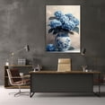 thumbnail image 5 of Mudket Blue Hydrangea in Blue and White Vase Canvas Wall Art, Vintage Floral Botanical Wall Decor, Light Blue Flower Artwork for Living Room Bedroom Kitchen, Framed Ready to Hang - 12"L x 8"W, 5 of 10