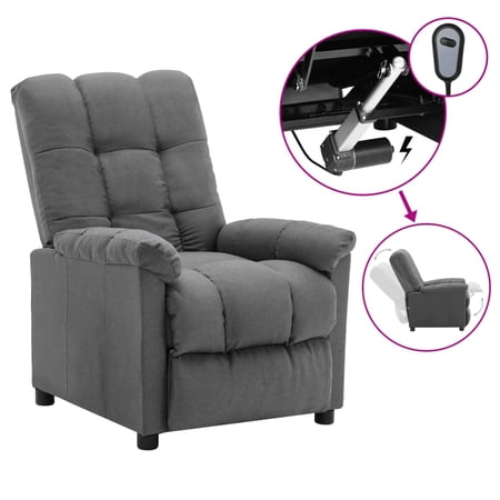 Dcenta Electric Recliner with Adjustable Footrest and Backrest Fabric Chair Light Gray for Elderly  Living Room 29.1 x 38.9 x 40.1 Inches (W x D x H)