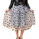 thumbnail image 1 of Gibobby faldas para mujer invierno Falda plisada Love flocado de talle para mujer Falda acampanada(Gris, L), 1 of 4
