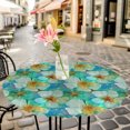 thumbnail image 6 of Watercolor Flower Round Tablecloth for 36-44 Inch Tables, Fitted Table Cover with Elastic Edge, Retro Abstract Floral Art Waterproof Outdoor Table Cloth Protector for Patio Garden Dinner Picnic, 6 of 9