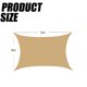thumbnail image 4 of Vela de sombra rectangular impermeable de 3 x 4 m, tela de sombra resistente al agua, protección UV para patio de jardín, arena, 4 of 5