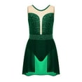 thumbnail image 3 of TSSOE Girls Ice Skating Dress Backless Leotard for Girls Gymnastic Performance Figure Skating Competition Costume Green 16, 3 of 7